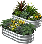 2 Pack 4x2x1FT Galvanized Raised Garden Beds, Raised Garden Bed by Patiobay