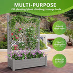Raised Garden Bed with Trellis for Climbing Plants, 43.43" L x 18.27" W x - Image 4