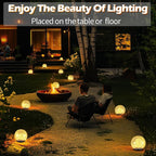 Coroor Garden Solar Ball Lights Outdoor Waterproof, 80 LED Cracked Glass Globe - Image 5