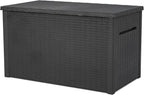 Keter Java XXL 230 Gallon Resin Rattan Look Large Outdoor Storage Deck Box by Keter