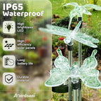 Anordsem Solar Garden Lights Outdoor: 3 Waterproof PVC Insect Stake Light Heads - Image 4