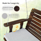 VINGLI Outdoor 4 FT Porch Swing, Heavy Duty 880 LBS Wooden Patio Swings - Image 4
