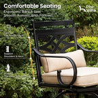 PHI VILLA Outdoor Swivel Bar Stools Set of 4，Patio Counter Height Bar Chairs - Image 4