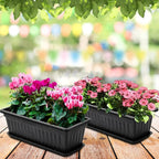 Fasmov 7 Pack 17 Inches Flower Window Box Plastic Vegetable Planters - Image 9