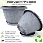 6 Inch Flower Pots Planters for Indoor Outdoor Plants, 6 Pack Plastic Small - Image 4