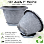 12 Inch Large Planter Pot for Plants Indoor Outdoor, 4 Pack Plastic Flower Pots - Image 5