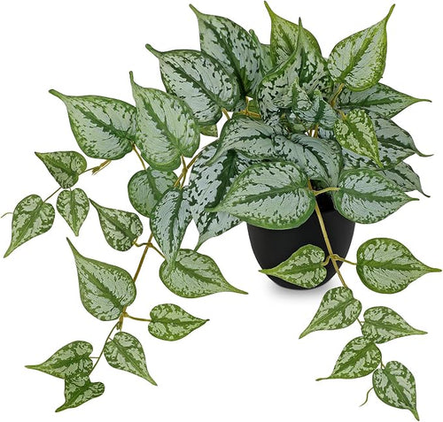 17.7" Artificial Plants Indoor Home Decor, Fake Potted Silk Plants by VillaComo