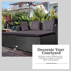 Outdoor Rattan Daybed, Patio Loveseat Sofa Set w/Comfortable Cushions, Extra - Image 5