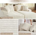 80" Double Chaise Lounge Chair Indoor, Oversized Boneless Couch Comfy - Image 5