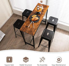 COSTWAY Bar Stools Set of 4, 30” Bar Height Metal Stools - Image 6