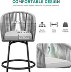 YITAHOME Counter Height Bar Stools Set of 2, Outdoor Bar Stools - Image 6