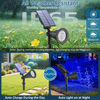 T-SUNUS Blue Solar Lights Outdoor Christmas, 2 Modes Garden Spotlights - Image 3