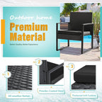 Flamaker 3 Pieces Outdoor Patio Wicker Furniture Set, Modern Rattan Chair - Image 3