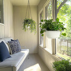 T4U 10 Inch Hanging Planters for Indoor Plants, 2 Pack White Self Watering - Image 7