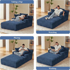 78.7" Chaise Lounge Chair Indoor, Oversized Boneless Couch Comfy Upholstered - Image 6