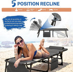 Devoko Beach Lounge Chair, Outdoor Sun Tanning Chair - Image 5