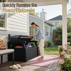 80-Gallon Outdoor Storage Bench, Waterproof Deck Box - Image 2