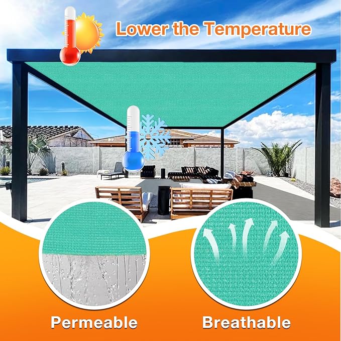 Artpuch Outdoor Pergola Shade Cover 6' X 12' Sun Shade Cloth - Image 4