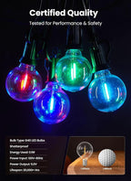 Brightown RGBW Outdoor String Lights, 58FT LED Patio Lights - Image 6