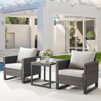 Belord Outdoor Bistro Set 3 Piece Outdoor Wicker Patio Chairs, Oversize Outdoor - Image 3
