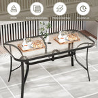 TLSUNNY Patio Outdoor Table W/ 1.69″ Umbrella Hole, Outdoor Metal Furniture - Image 4