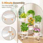 LASZOLA 6 Tiered Folding Tall Plant Stand Indoor - Image 5