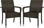 Yaheetech Set of 2 Stackable Outdoor Rattan Dining Chairs, All-Weather Armchair by Yaheetech