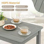 LUE BONA Outdoor Coffee Table Rectangle, HDPS Patio Coffee Tables - Image 5