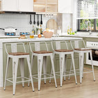WENTMENT Bar Stools Set of 4 Counter Height Bar Stools Metal Barstools - Image 4