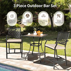Tangkula 3 Piece Patio Bar Bistro Set, Outdoor Bar Height Stool & Table - Image 7