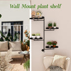 Window Rotating Plant Stand Shelf Indoor Black Metal Floating Shelves 4-Tier - Image 7