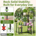 Corner Shelf Patio 7 Tier Metal Plant Stand Indoor Outdoor Tall Metal Flower - Image 3