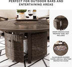 Signature Design by Ashley Paradise Trail Outdoor Round Wicker Patio Fire Pit - Image 4