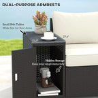 Outsunny 3 Seater Wicker Sofa - Image 5