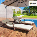 Outsunny Wicker Chaise Lounge Chair Outdoor Set of 2, 5-Position Adjustable - Image 2