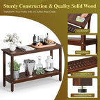 SUPER DEAL All-Weather Patio Bar Table Entry Console Table, 2-Shelf 48 inch - Image 4