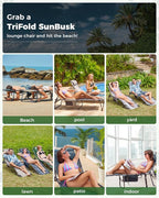 KingCamp Tanning Chair with Face Hole, Lounge Chairs Outdoor Folding Comfy - Image 8