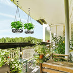 2 Pack Hanging Planters, 9.8 Inch Metal Plant Hanger, Decorative Glossy Black - Image 7