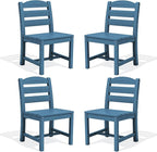 SERWALL Outdoor Dining Chairs Set of 4, All-Weather HDPE Patio Chair by SERWALL