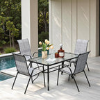 MAMIZO Patio Dining Chairs, Stackable All Weather Teslin Chair, Heavy Duty - Image 9