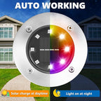 LYHOPE Solar Ground Light Outdoor, 16 Pack 8 LED Color Changing Solar Disk - Image 6