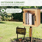Outdoor Library Outdoor Book Box Storage Small Wooden Cabinet Little Literature - Image 7