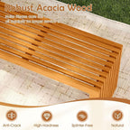 Tangkula Patio Acacia Wood Bench, 36” Outdoor All-Slat Wood Bench - Image 6