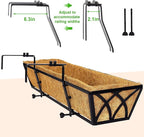 30 Inch Window Deck with Coco Liner, Fence Metal Hanging Flower Planter Window - Image 4