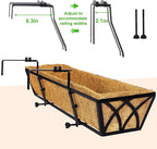 Y&M 24 Inch Window Deck with Coco Liner, Fence Metal Hanging Flower Planter - Image 4