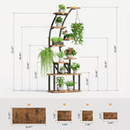 Plant Stand Indoor with Grow Lights, 9 Tiered Corner Plant Holder, Large Flower - Image 6