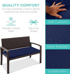Best Choice Products Outdoor Bench 2-Person Wicker Garden Patio Benches Seating - Image 3