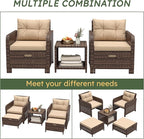LHBcraft Balcony Furniture 5 Piece Wicker Patio Furniture Set, Outdoor - Image 5