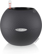 Lechuza Puro Color 20 Slate, Self-Watering Small Indoor Planter, D7.9 H6.3 in by LECHUZA