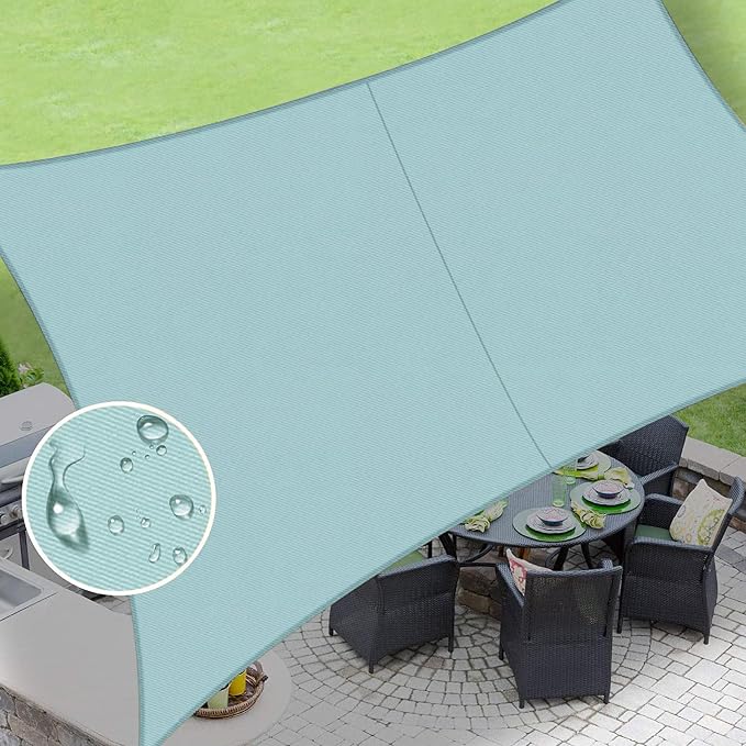 LOVE STORY Waterproof 10' x 13' Rectangle Sky Blue Sun Shade Sail Cannoy UV by LOVESTORY